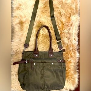 Signature army green tote bag